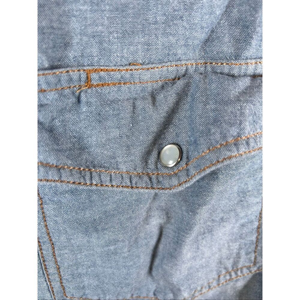 KEY Light Denim Short Sleeve Work Shirt Large R - Picture 4 of 5